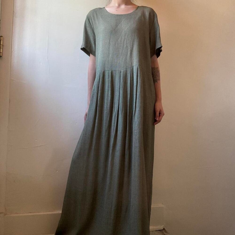 Vintage En Focus Studio Green Maxi Dress 16 90s Y2K Witchy Cottagecore